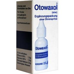 Flasche von Otowaxol, einer Lösung zur Entfernung von Ohrenschmalz.