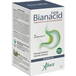 Eine Packung Neo Bianacid Lutschtabletten gegen Sodbrennen und Verdauungsprobleme.