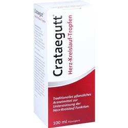Weiße Medikamentenverpackung von Crataegutt für das Herz-Kreislauf-System.