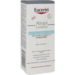 Verpackung eines Sprays gegen Juckreiz mit der Aufschrift "Eucerin AtopiControl Anti-Juckreiz".